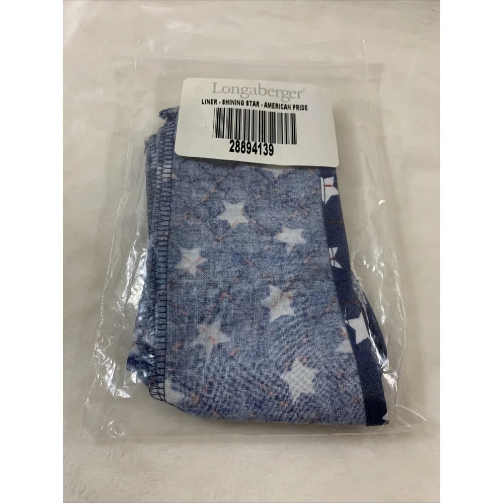 Longaberger Basket 2001 Shining Star American Pride  *‎ Fabric Liner Only New!